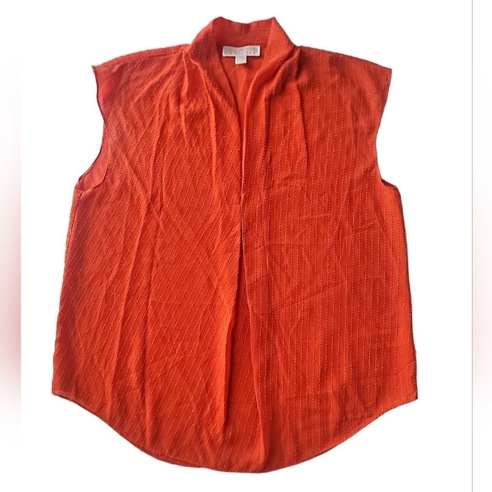Michael Kors Women's Pinstripe Crepe Pleated Top Size Various Sizes